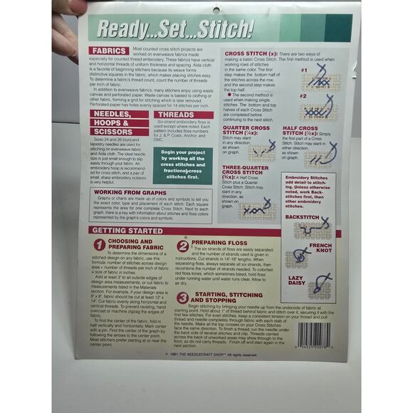 Vintage The Needlecraft Shop 1992 Calendar 12 Cross Stitch Patterns - Picture 4 of 5